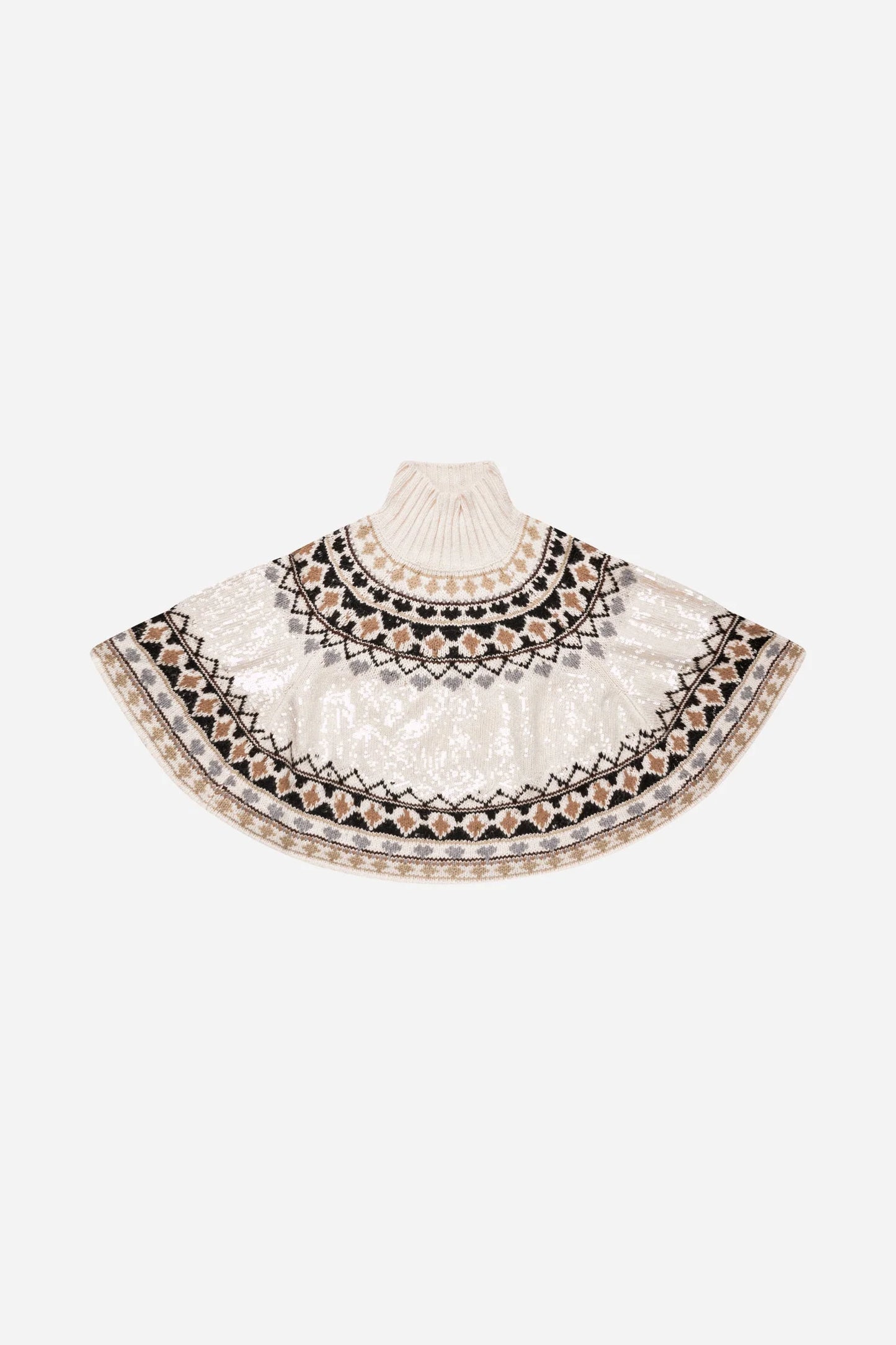 Verst Poncho in Nordic Style and Sequins MixCreme