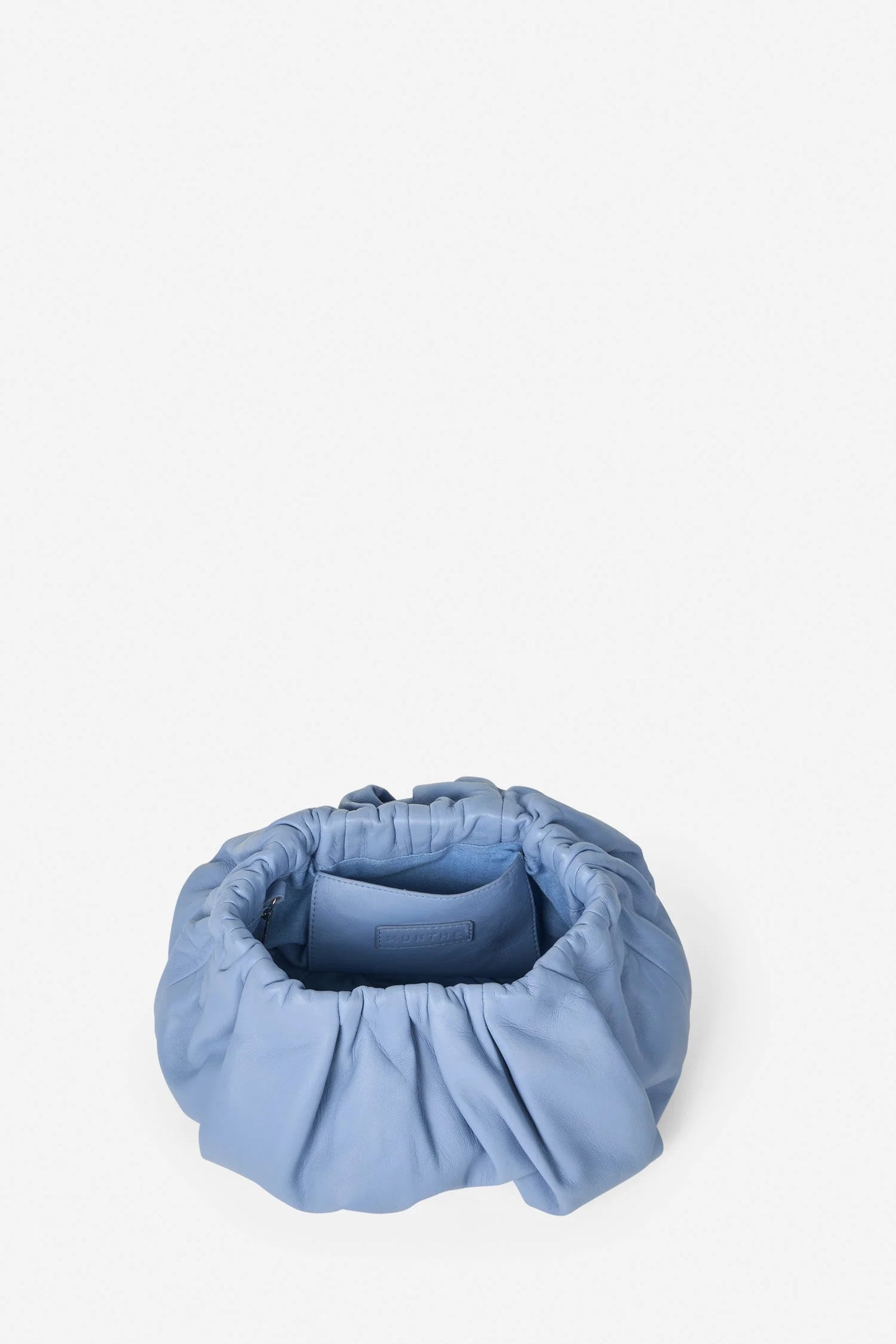 Voi Lambs Leather Clutch Bag Light Blue