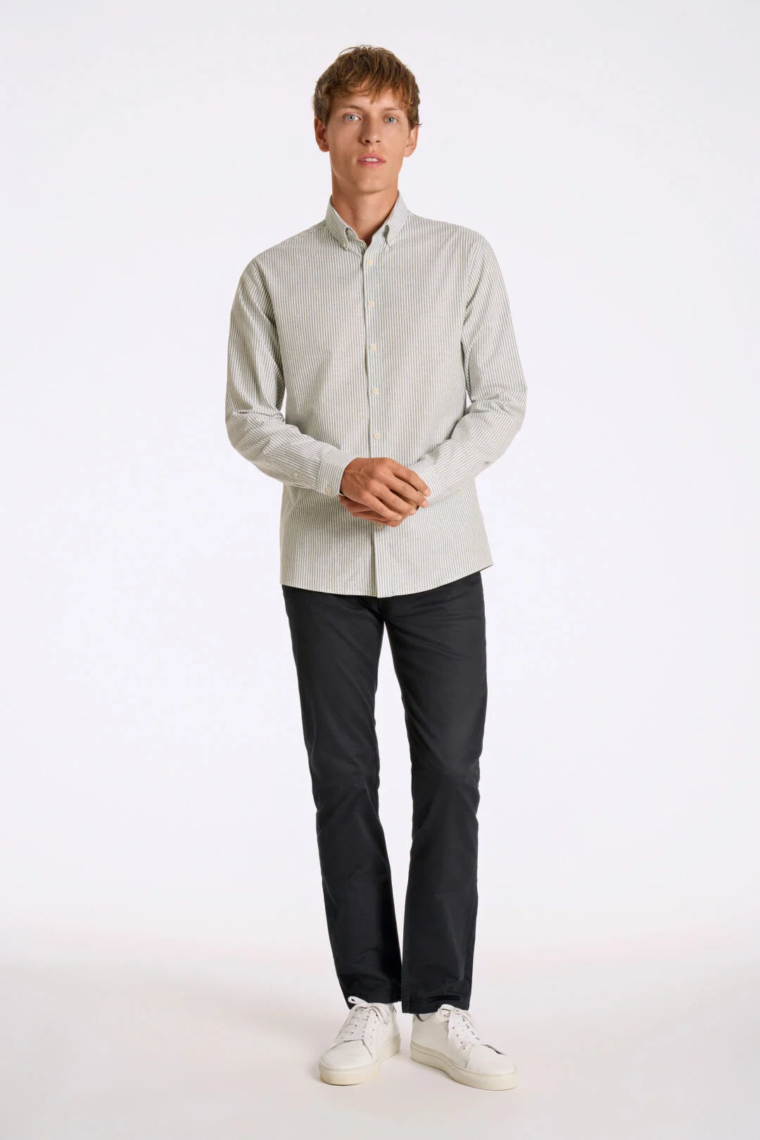 Mens - Cotton Stripe Oxford Shirt 203536B