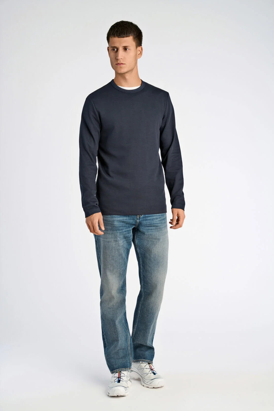 403021 - Mens Long Sleeved Ribbed T-Shirt Navy