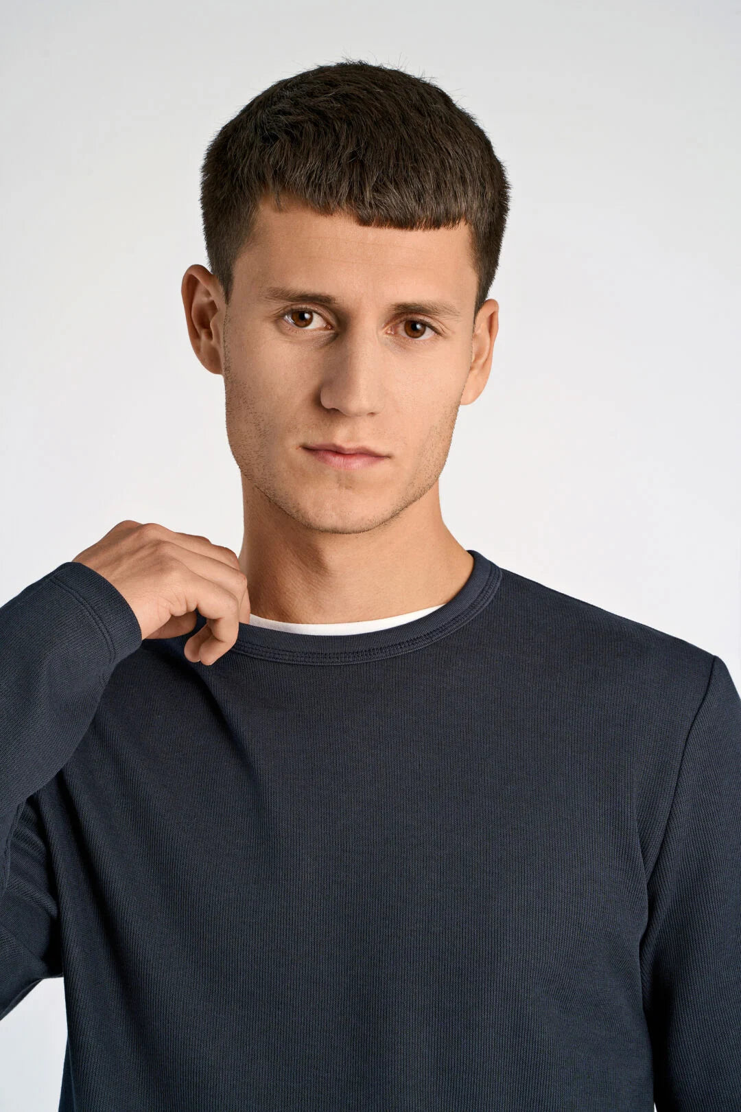 403021 - Mens Long Sleeved Ribbed T-Shirt Navy
