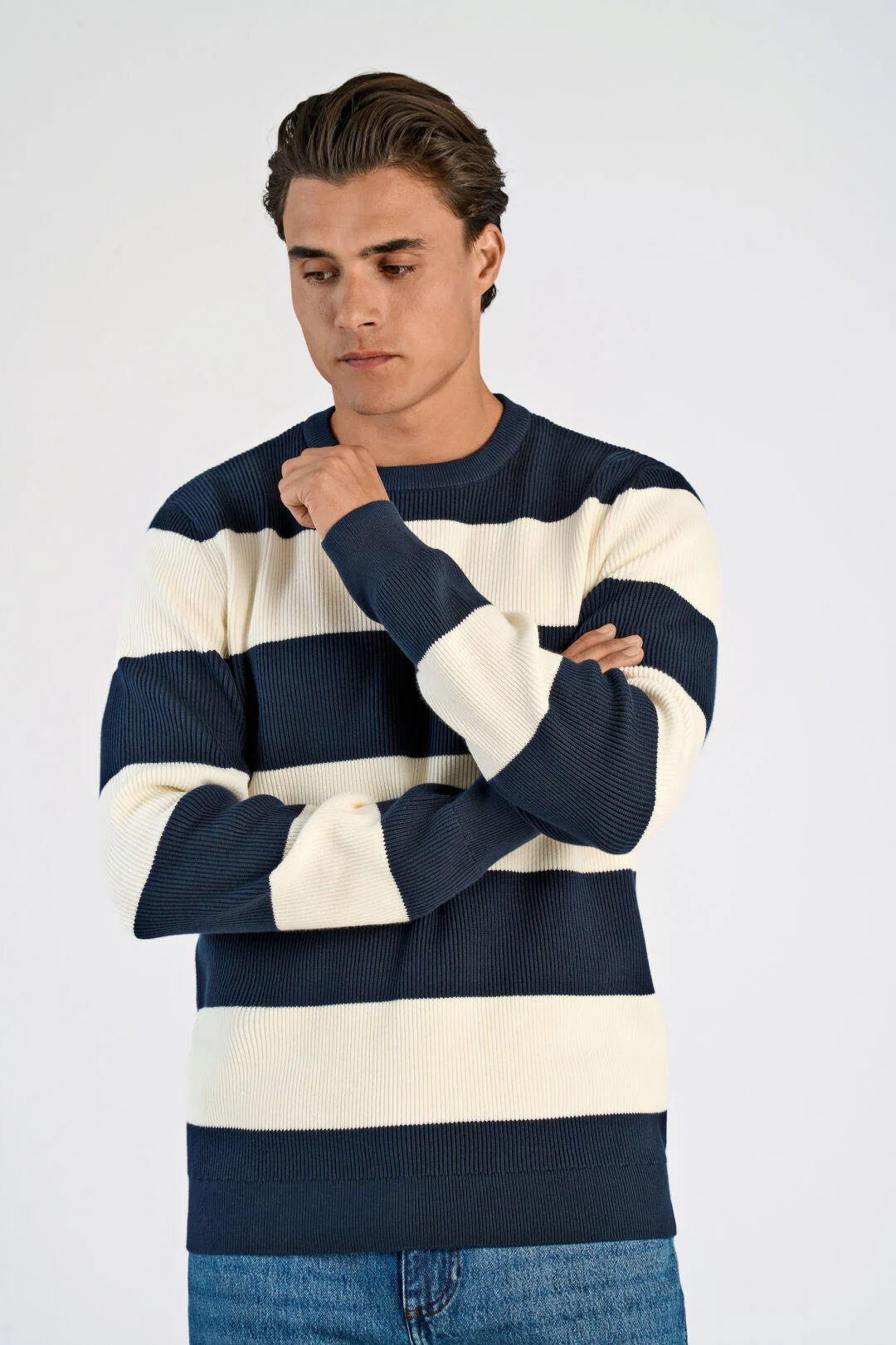Mens - Striped Cotton Knit 804036
