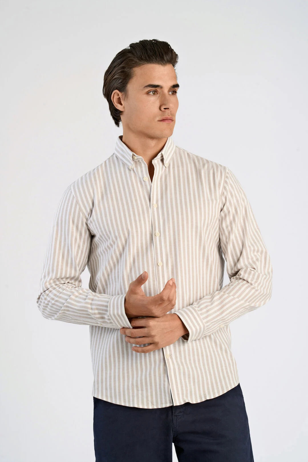Mens - Cotton Stripe Oxford Shirt 203536B