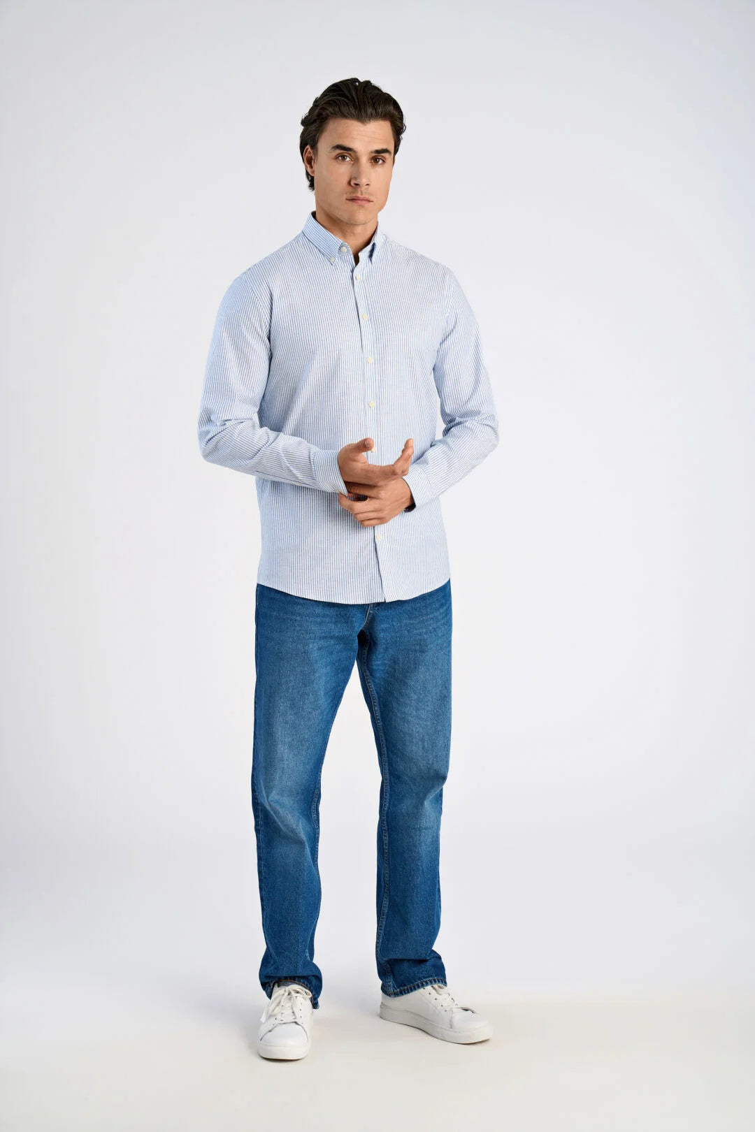 Mens - Cotton Stripe Oxford Shirt 203536B