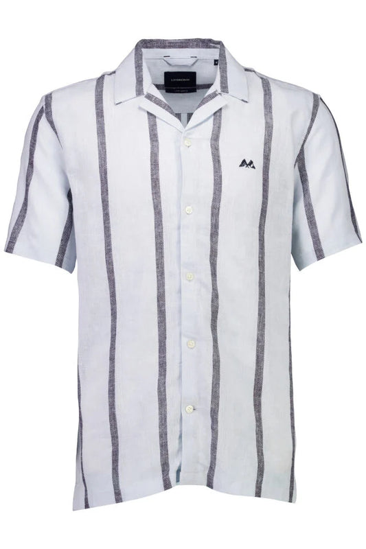 Mens - Linen Mix SS Shirt  Ice Blue 222115