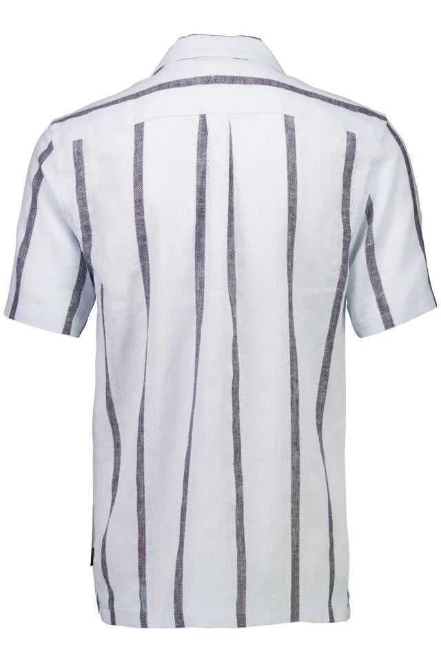 Mens - Linen Mix SS Shirt  Ice Blue 222115