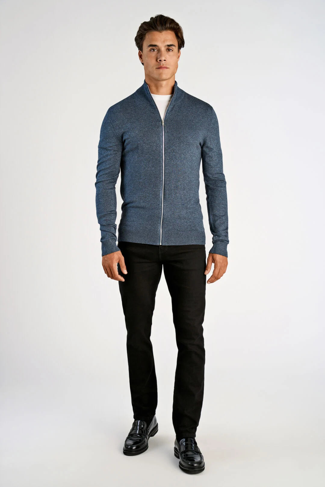 Mens - Knitted Zipped Cardigan 800143