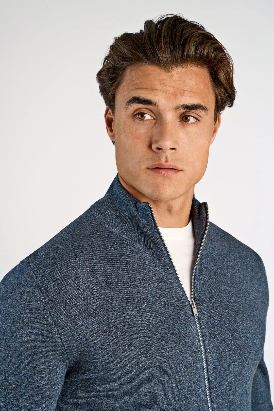 Mens - Knitted Zipped Cardigan 800143