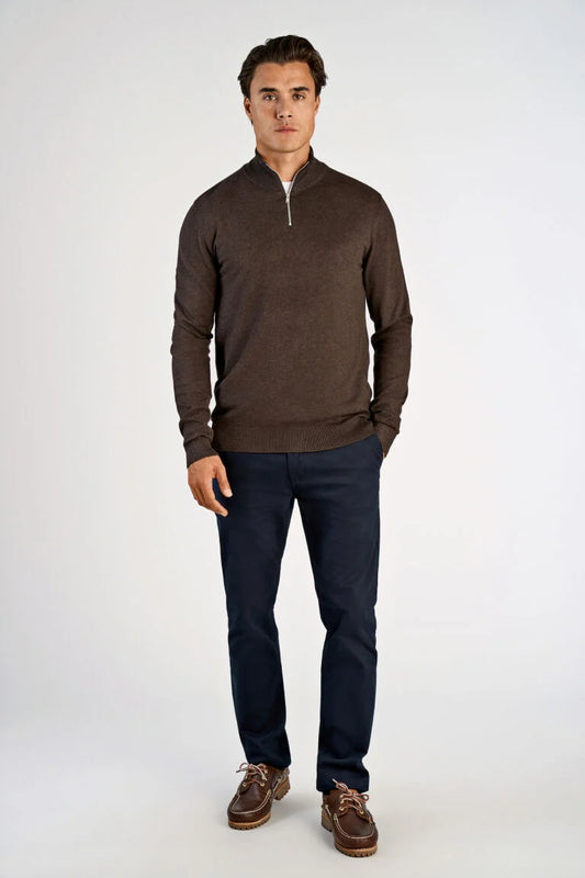 800173 - Mens EcoVero High Neck with Zip Light Weight Knitwear