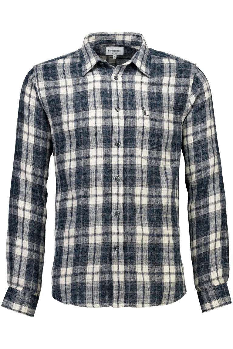 203910 - Mens Checked Shirt Dark Blue