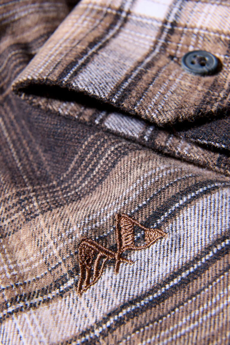 225054 - Mens Brushed Cotton Checked Shirt Brown