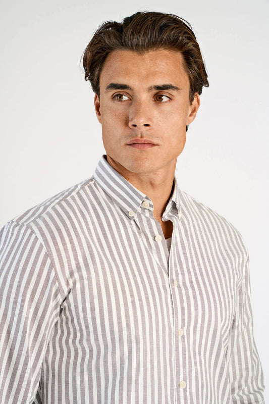 Mens - Cotton Stripe Oxford Shirt 203536B