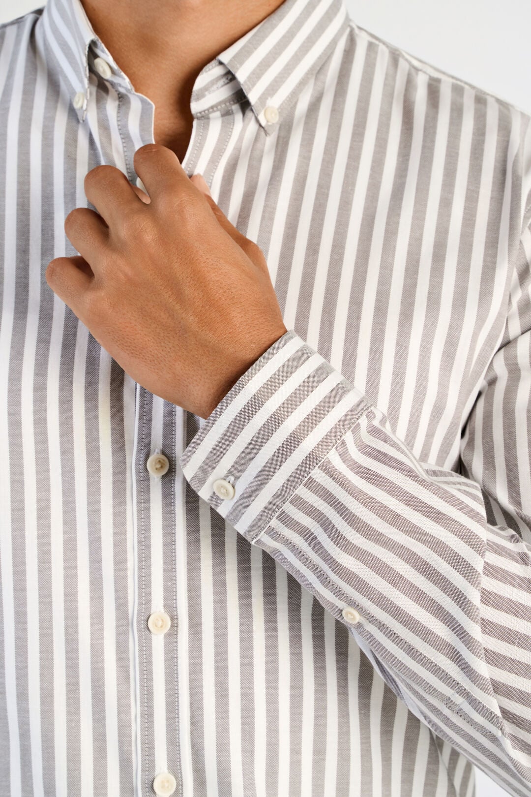 Mens - Cotton Stripe Oxford Shirt 203536B