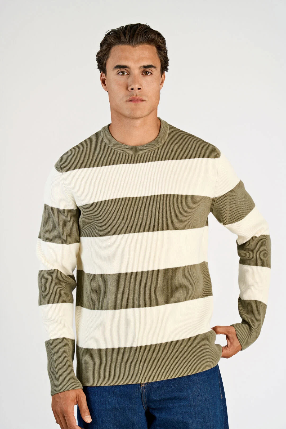 Mens - Striped Cotton Knit 804036