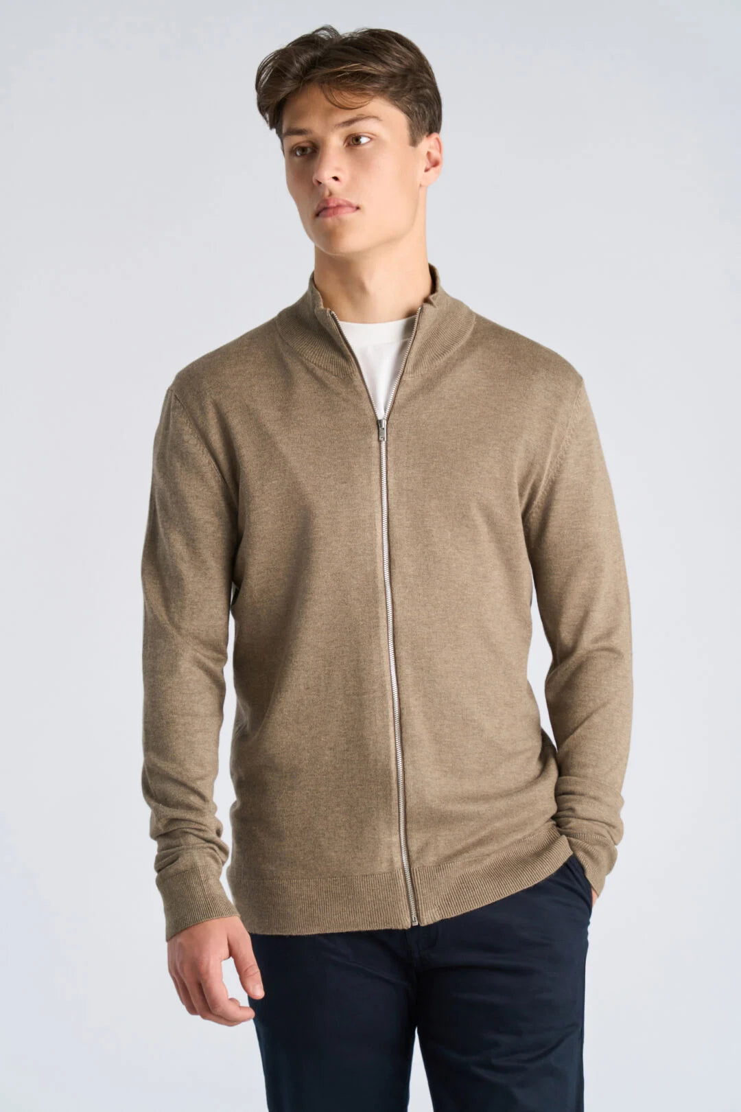 Mens - Knitted Zipped Cardigan 800143