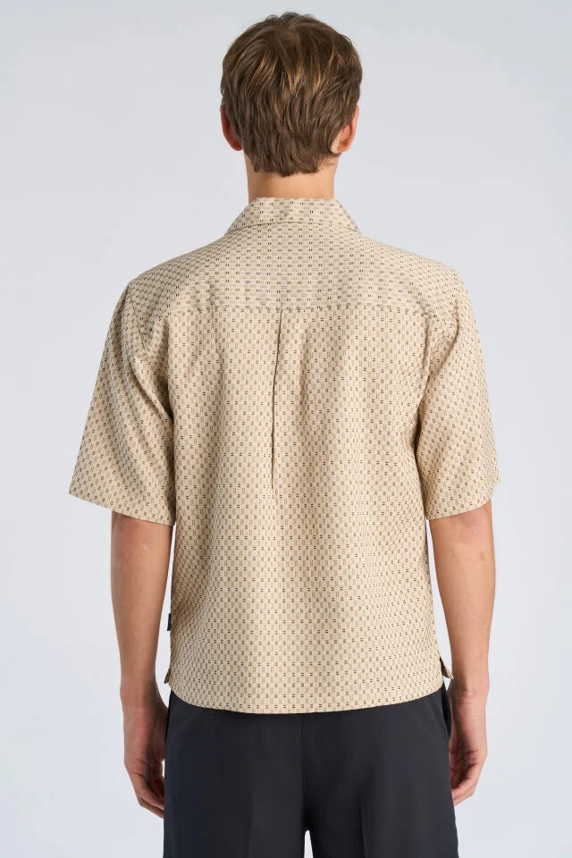 Mens - Short Sleeved Shirt Dark Sand 222111