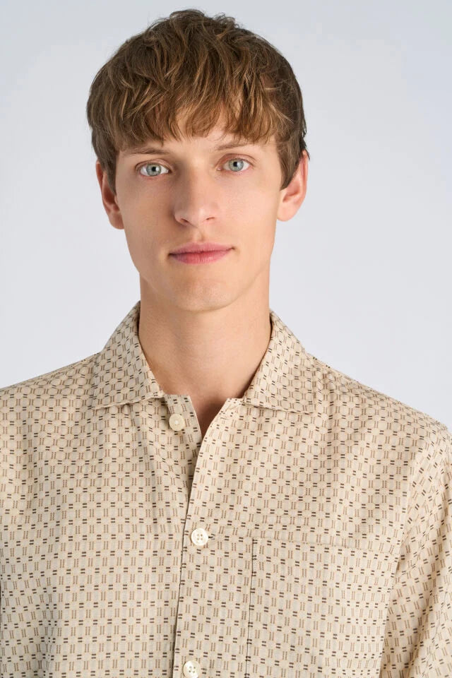 Mens - Short Sleeved Shirt Dark Sand 222111
