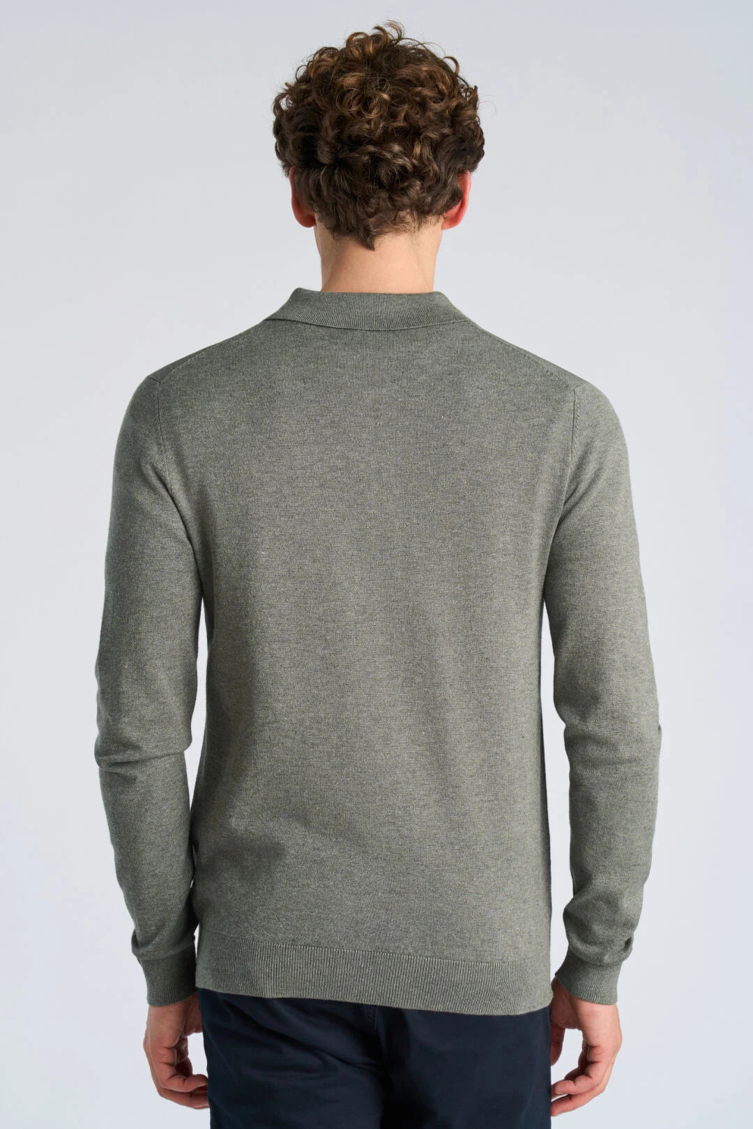 Mens - Polo Collar Knit with Hal Zip 800144A