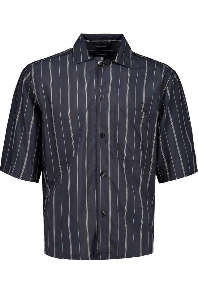 Mens - Boxy SS Striped Shirt Dark Navy 222119