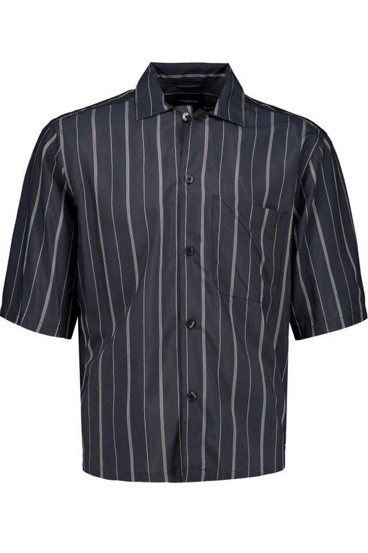 Mens - Boxy SS Striped Shirt Dark Navy 222119