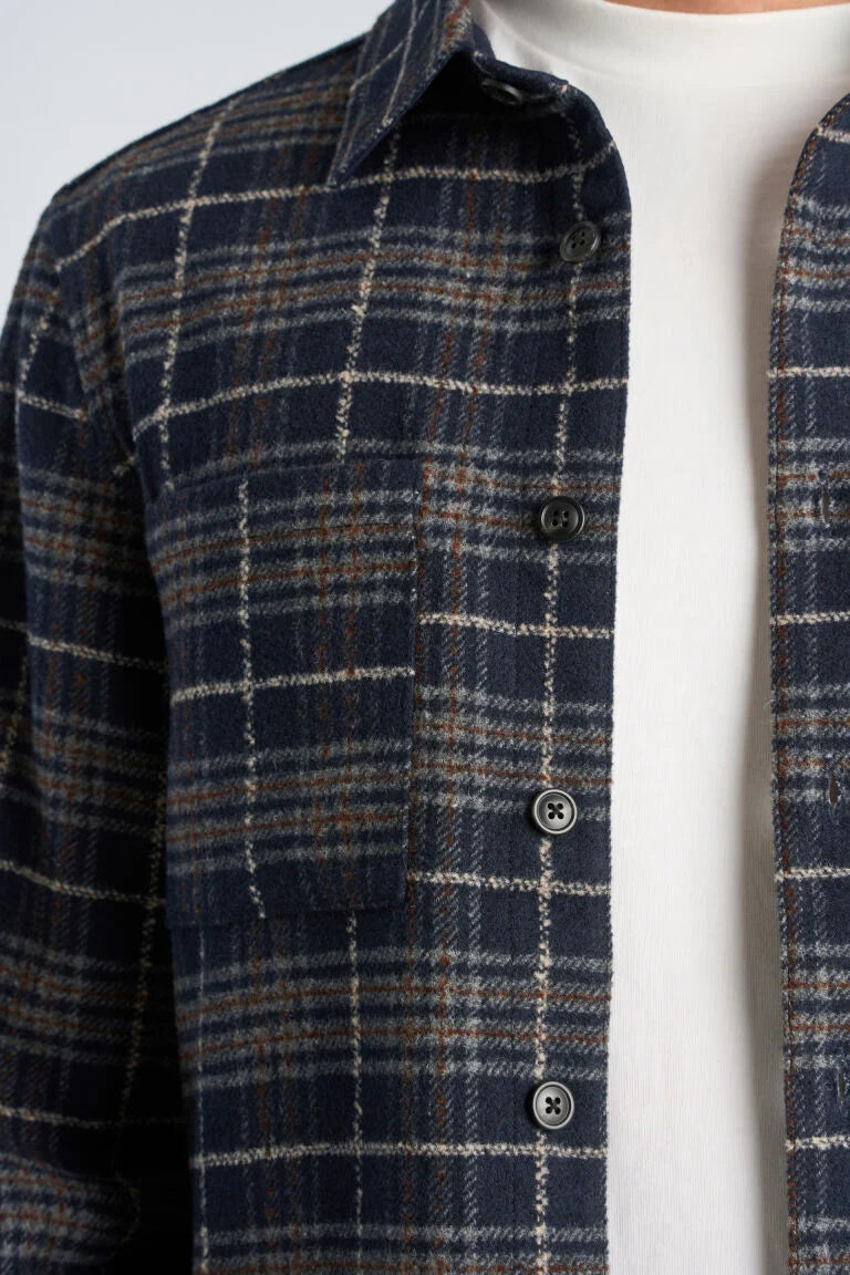 305097 - Mens Checked OverShirt Navy