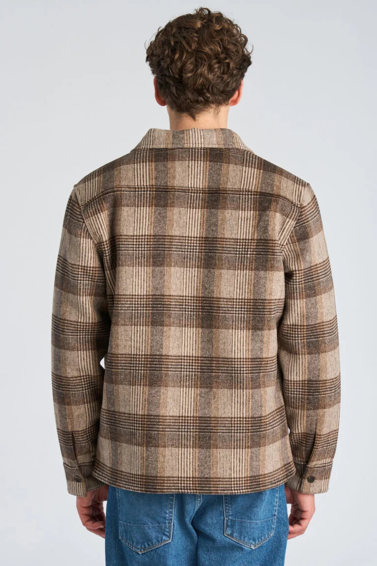 305098 - Mens Checked Overshirt in Wool Mix Brown