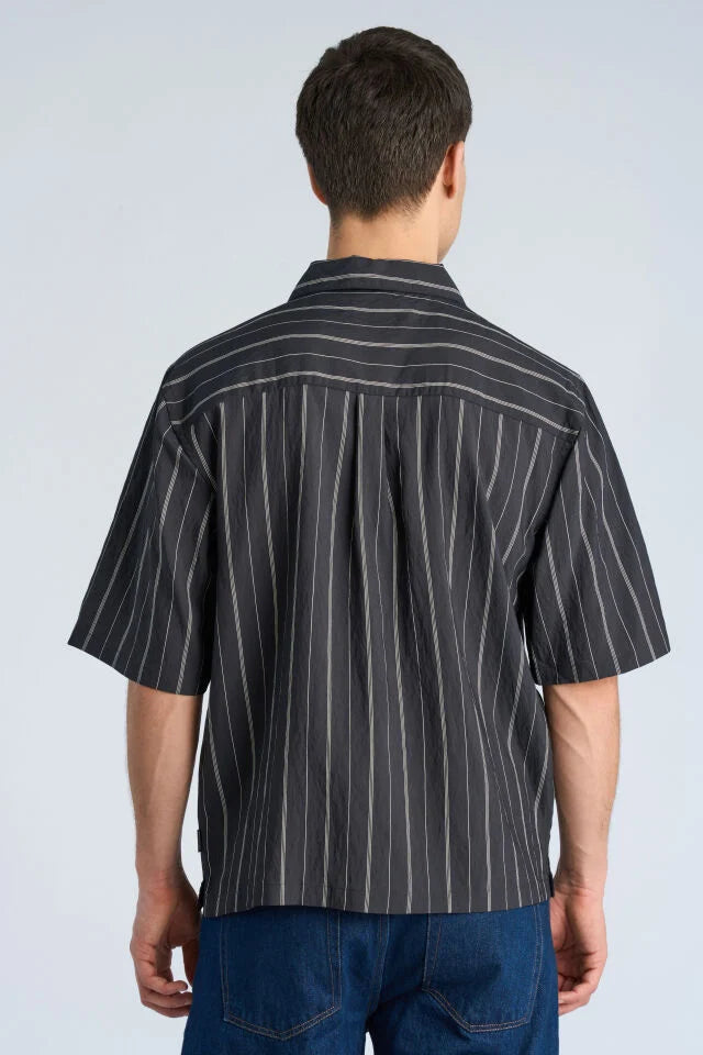 Mens - Boxy SS Striped Shirt Dark Navy 222119