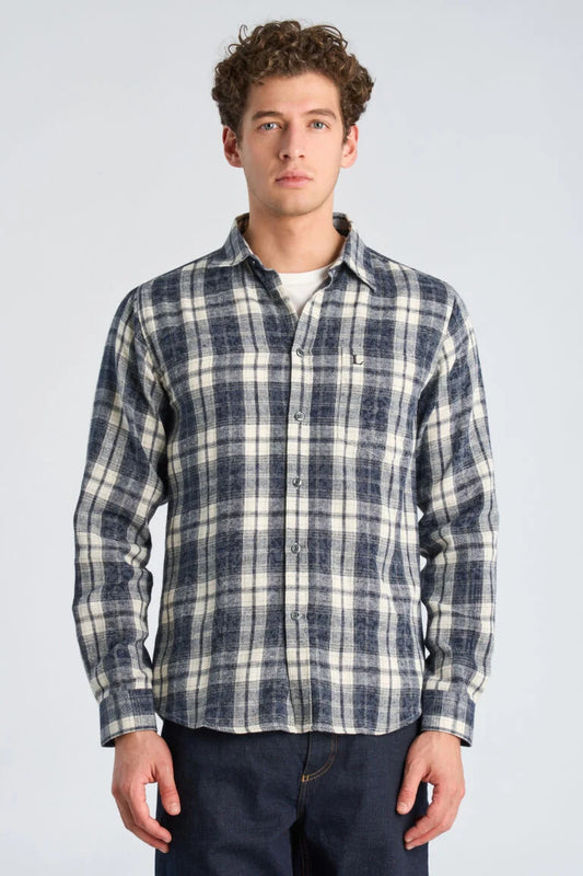 203910 - Mens Checked Shirt Dark Blue