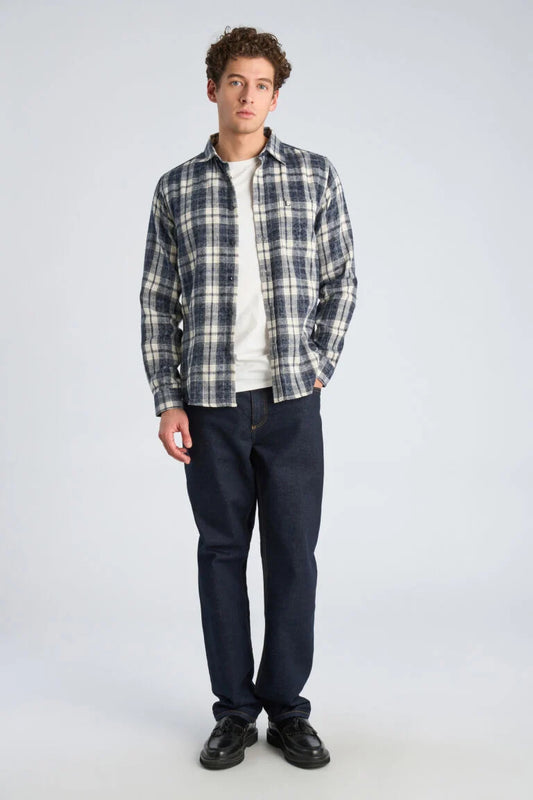 203910 - Mens Checked Shirt Dark Blue