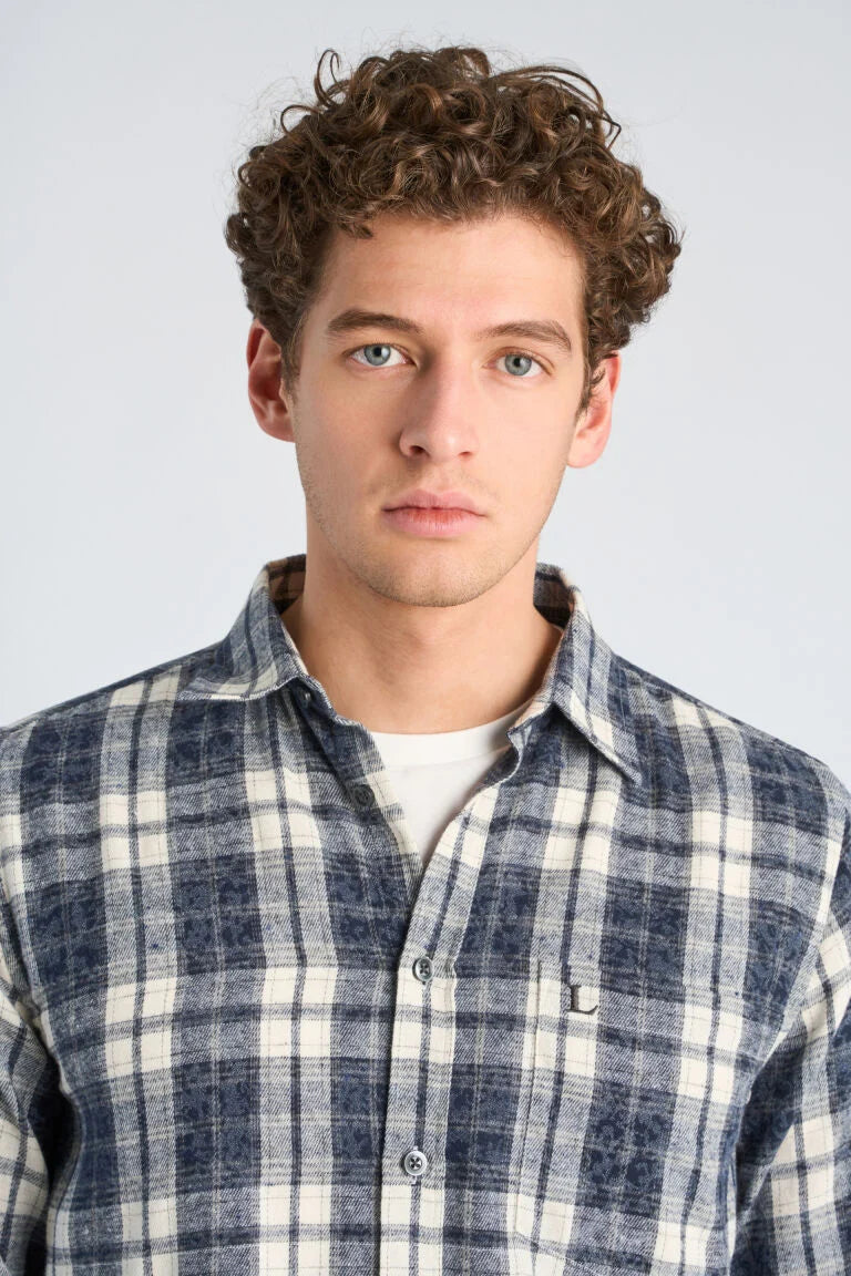 203910 - Mens Checked Shirt Dark Blue