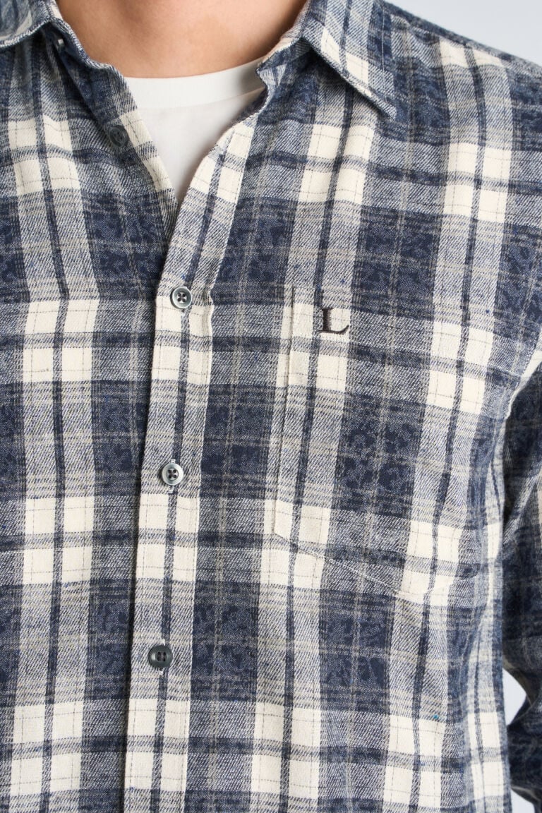 203910 - Mens Checked Shirt Dark Blue