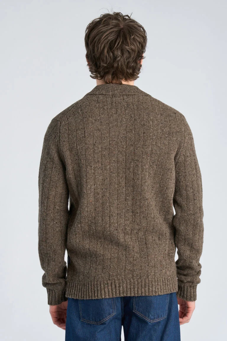 825068 - Mens Polo Collar Jumper  Brown Melange