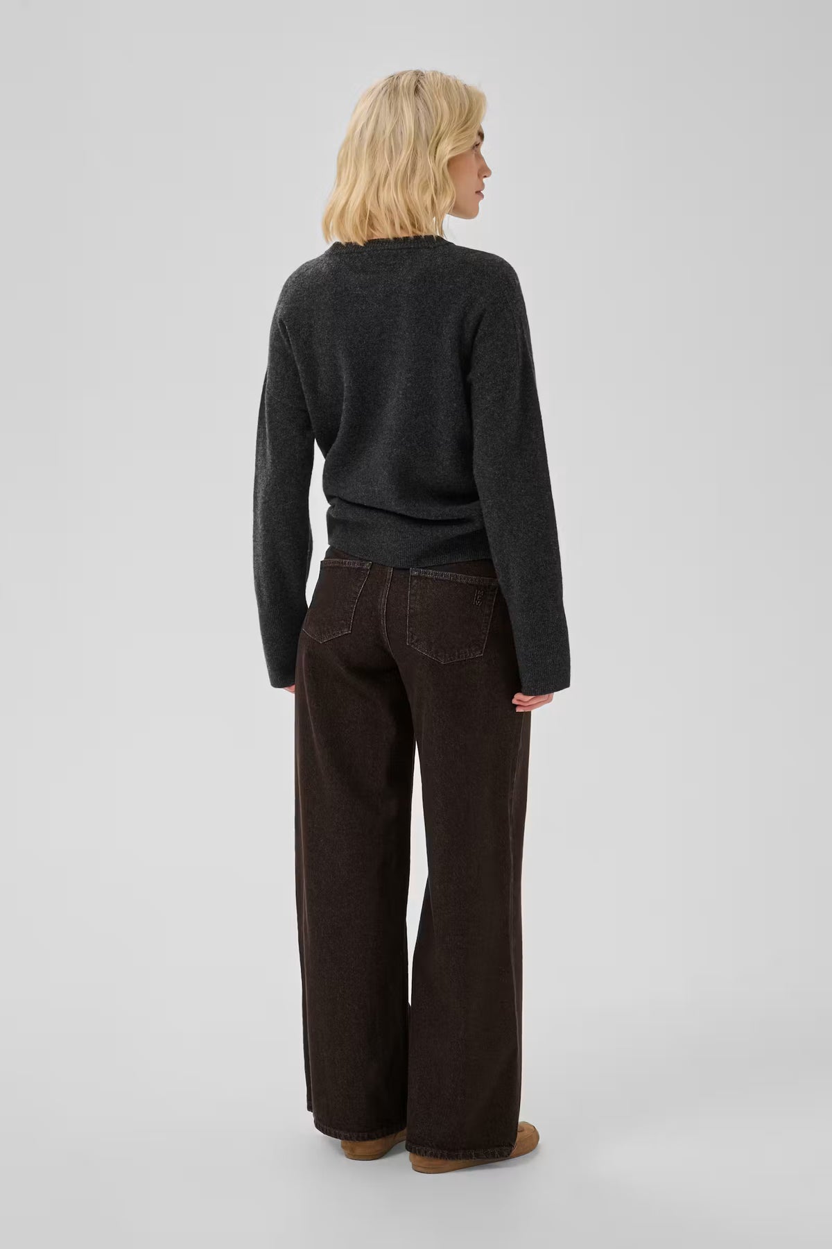 Jeans Wide Leg MWAva Dark Brown Wash