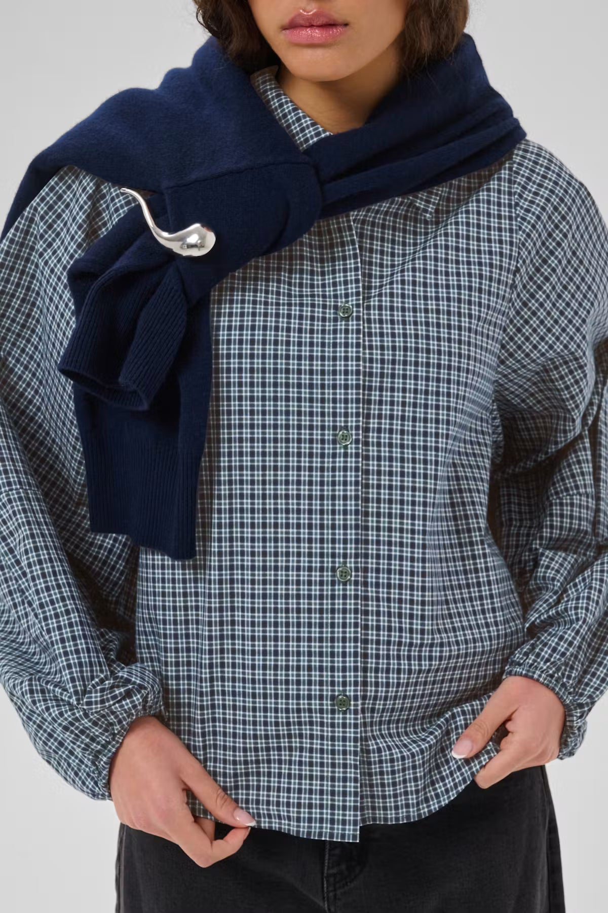 MWIlse Balloon Sleeve Checked Shirt