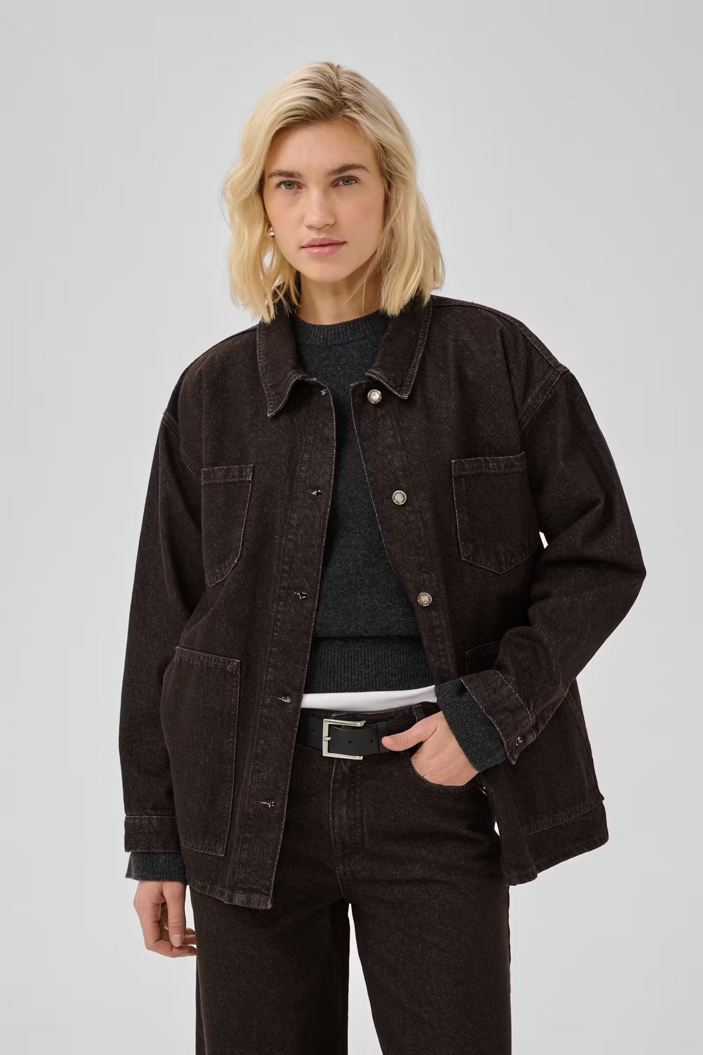 Oversize Denim Jacket MWUma Dark Brown Wash