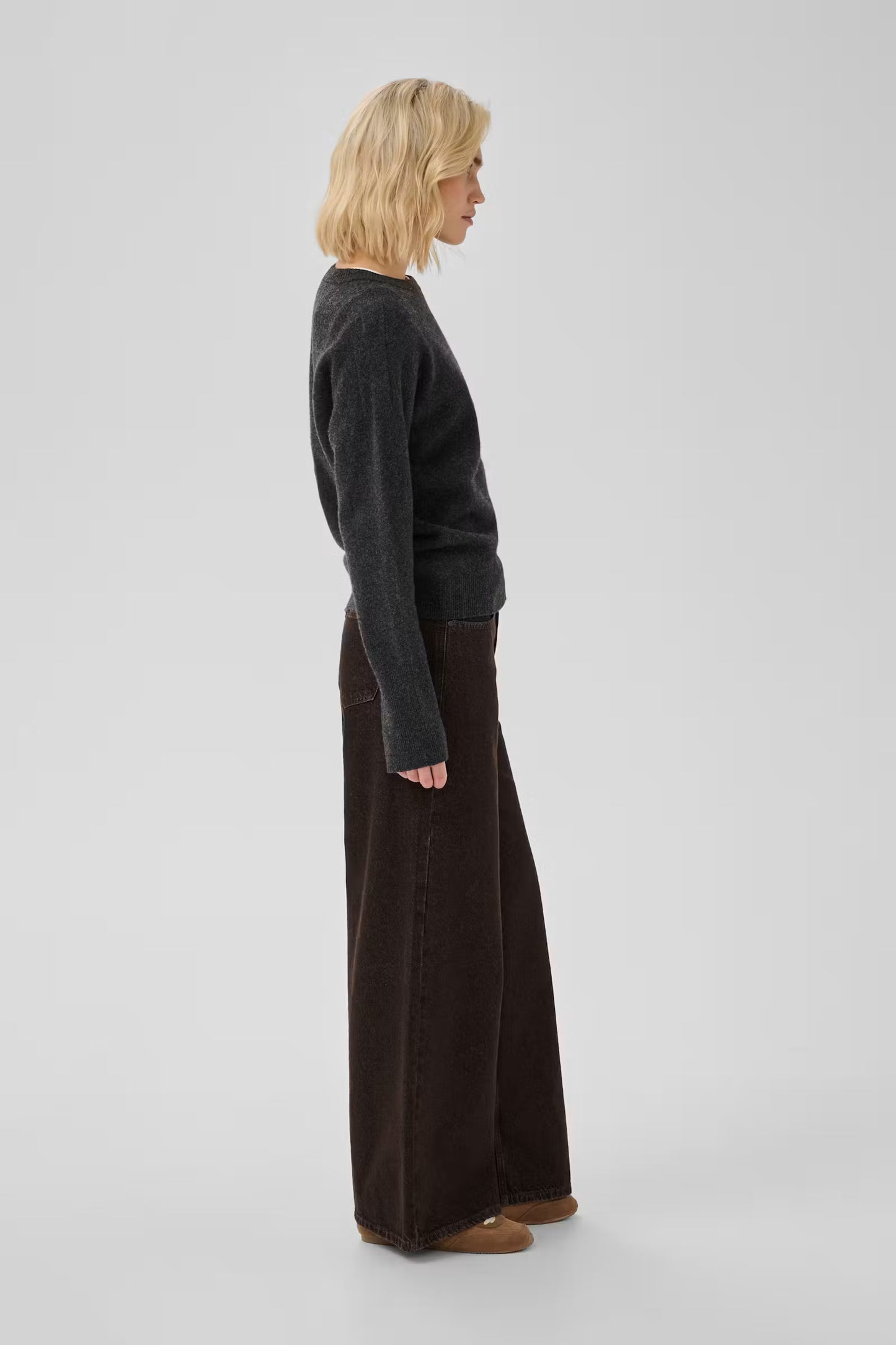 Jeans Wide Leg MWAva Dark Brown Wash