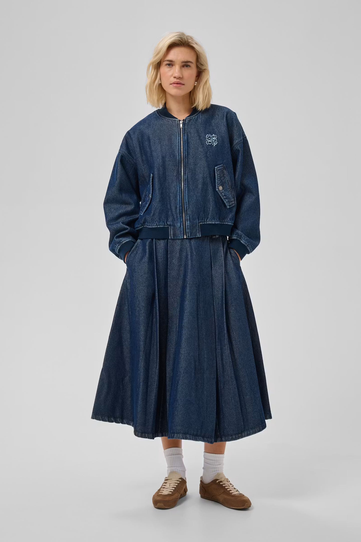 MWMegan Denim A-Line Skirt Dark Blue Wash