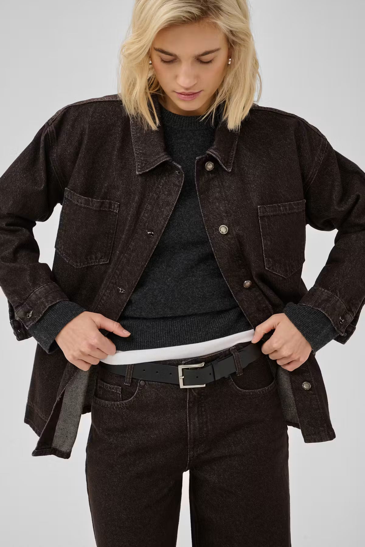 Oversize Denim Jacket MWUma Dark Brown Wash