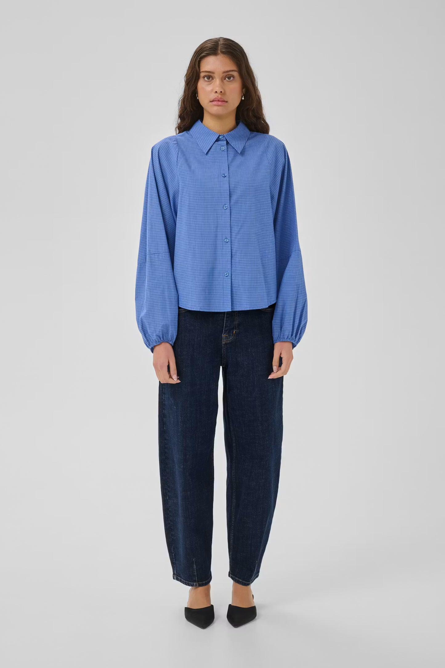 MWLucy Barrel Leg Jeans Dark Blue