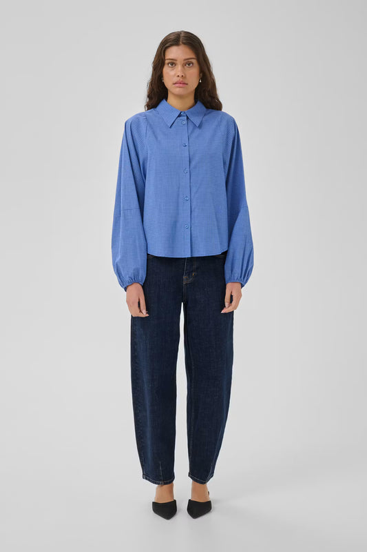 MWLucy Barrel Leg Jeans Dark Blue