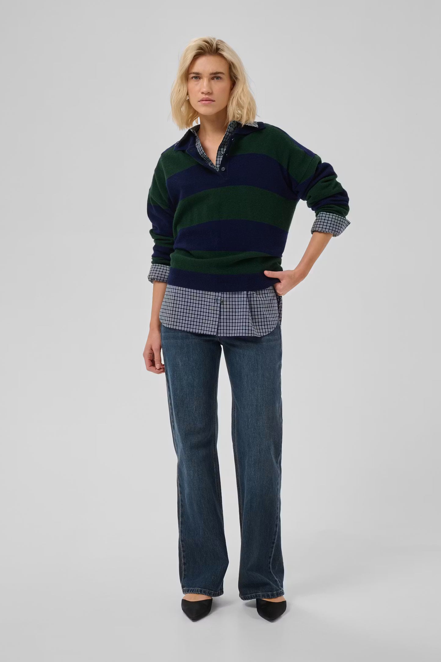 MWJola Knit Polo Jumper Douglas/Navy