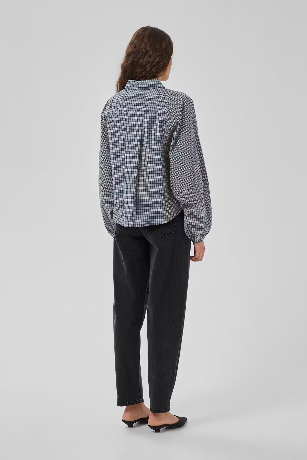 MWIlse Balloon Sleeve Checked Shirt