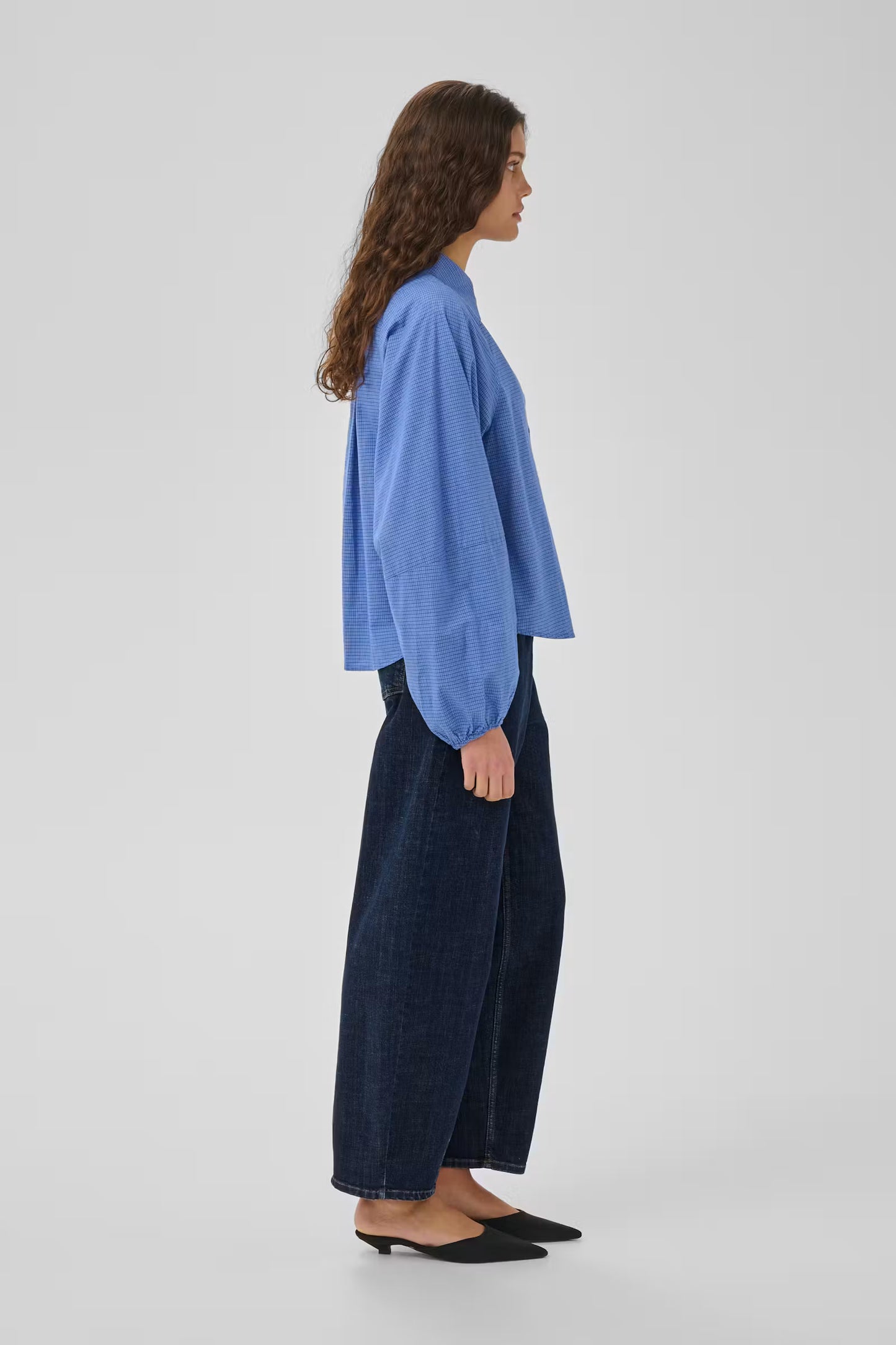 MWLucy Barrel Leg Jeans Dark Blue