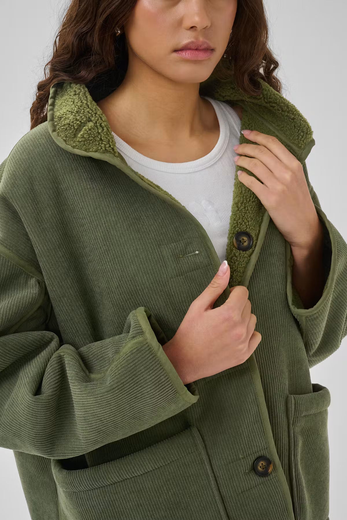 MWFuna Reversible Corduroy Jacket Olive Night