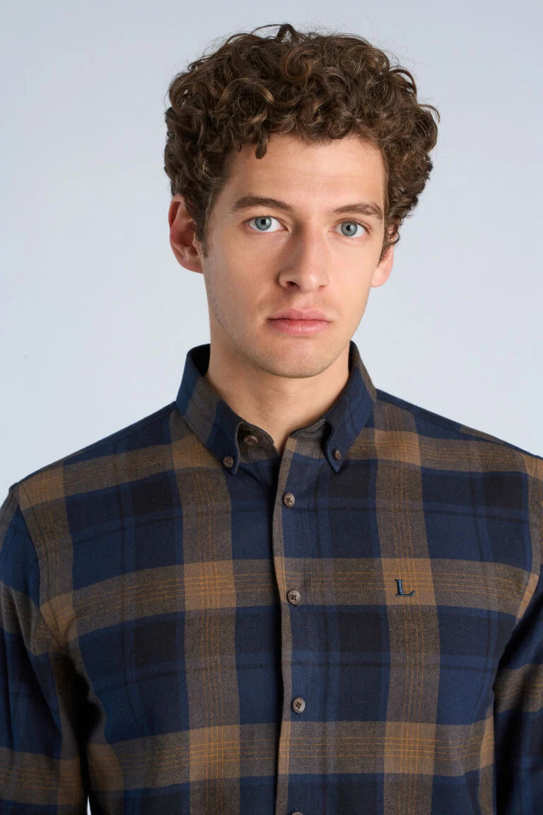 203932 - Mens Cotton Checked Shirt Navy