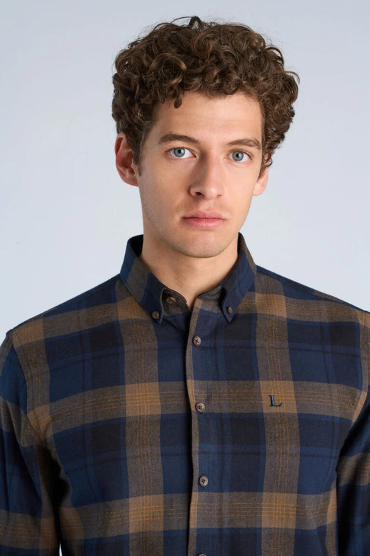 203932 - Mens Cotton Checked Shirt Navy