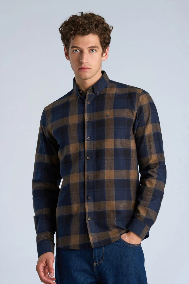 203932 - Mens Cotton Checked Shirt Navy