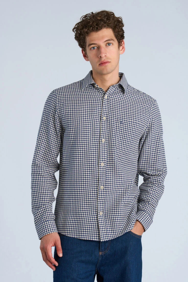 Mens - Checked Shirt With Breast Pocket Regal Blue (203936)