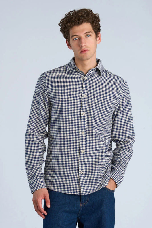 Mens - Checked Shirt With Breast Pocket Regal Blue (203936)
