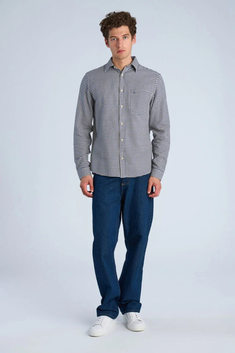 Mens - Checked Shirt With Breast Pocket Regal Blue (203936)
